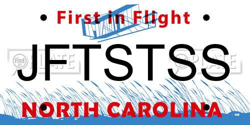 JFTSTSS North Carolina License Plate