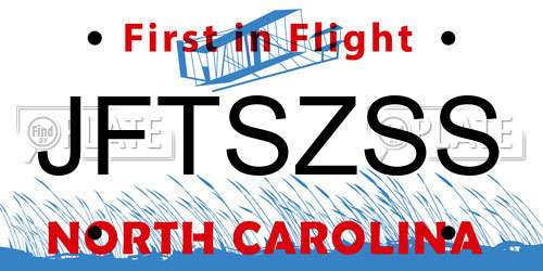 JFTSZSS North Carolina License Plate