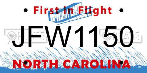 JFW1150 North Carolina License Plate