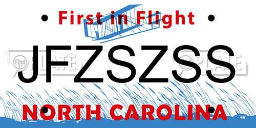 JFZSZSS North Carolina License Plate