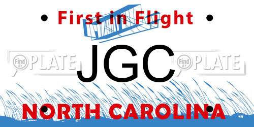 JGC North Carolina License Plate
