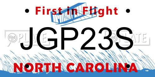 JGP23S North Carolina License Plate