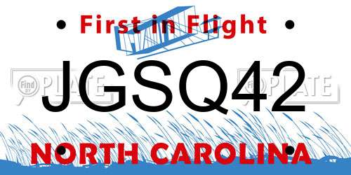 JGSQ42 North Carolina License Plate