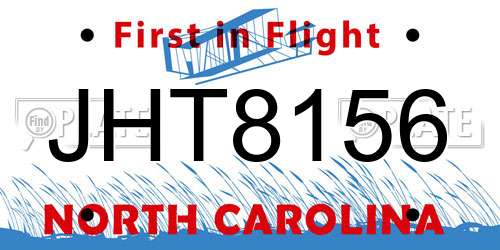 JHT8156 North Carolina License Plate