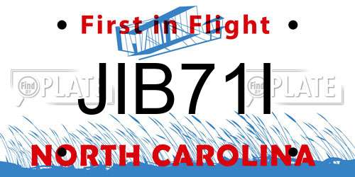 JIB71I North Carolina License Plate