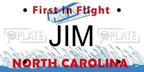JIM North Carolina License Plate