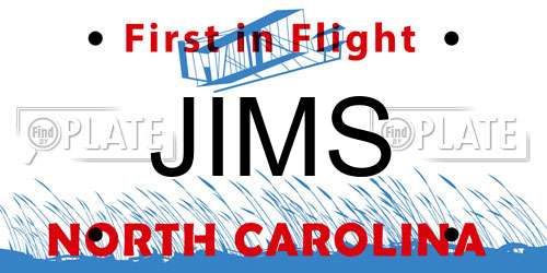 JIMS North Carolina License Plate