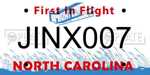 JINX007 North Carolina License Plate