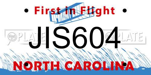 JIS604 North Carolina License Plate