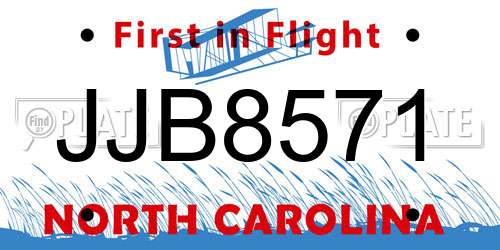 JJB8571 North Carolina License Plate