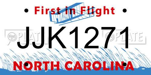 JJK1271 North Carolina License Plate