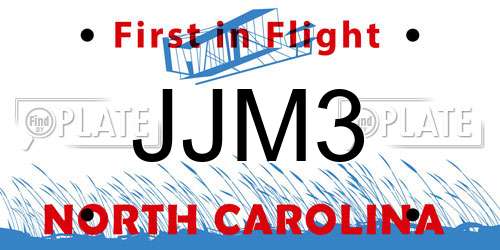JJM3 North Carolina License Plate