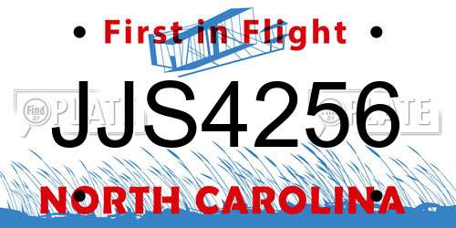 JJS4256 North Carolina License Plate