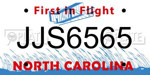 JJS6565 North Carolina License Plate