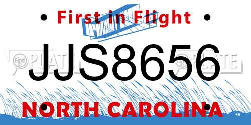 JJS8656 North Carolina License Plate