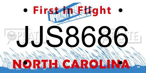 JJS8686 North Carolina License Plate