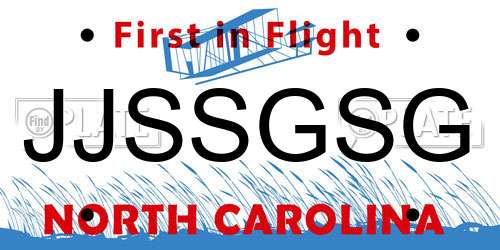 JJSSGSG North Carolina License Plate