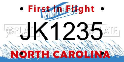 JK1235 North Carolina License Plate