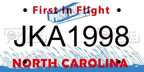 JKA1998 North Carolina License Plate