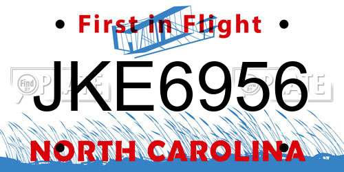 JKE6956 North Carolina License Plate