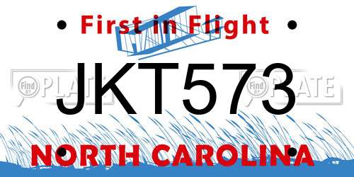 JKT573 North Carolina License Plate