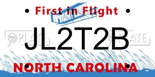 JL2T2B North Carolina License Plate