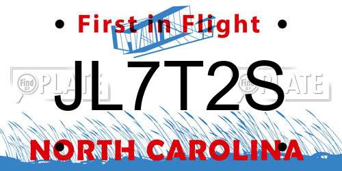 JL7T2S North Carolina License Plate