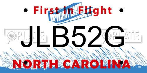 JLB52G North Carolina License Plate