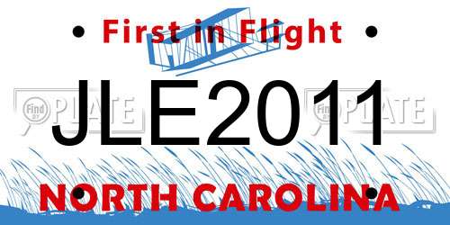 JLE2011 North Carolina License Plate