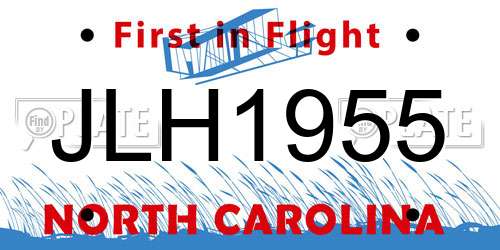 JLH1955 North Carolina License Plate