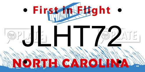 JLHT72 North Carolina License Plate