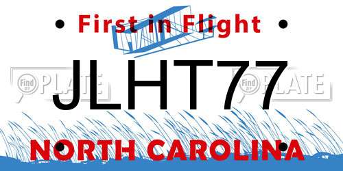 JLHT77 North Carolina License Plate