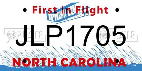 JLP1705 North Carolina License Plate