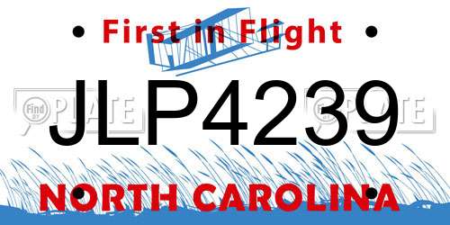 JLP4239 North Carolina License Plate