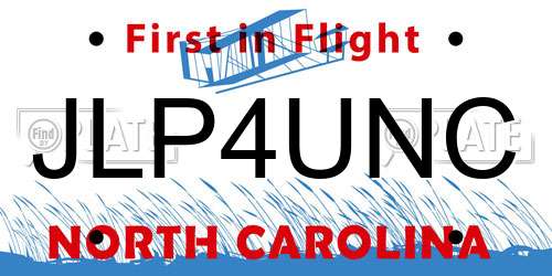 JLP4UNC North Carolina License Plate