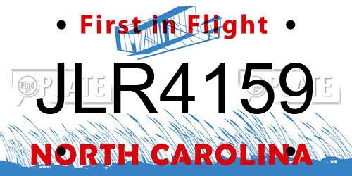 JLR4159 North Carolina License Plate