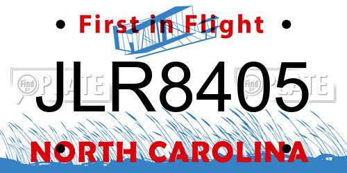 JLR8405 North Carolina License Plate