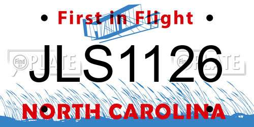 JLS1126 North Carolina License Plate