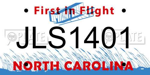 JLS1401 North Carolina License Plate