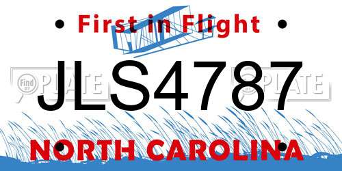 JLS4787 North Carolina License Plate