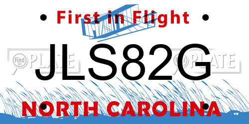JLS82G North Carolina License Plate