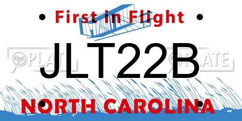 JLT22B North Carolina License Plate