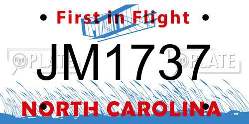 JM1737 North Carolina License Plate
