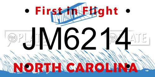 JM6214 North Carolina License Plate