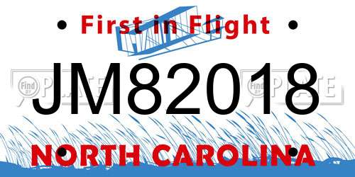 JM82018 North Carolina License Plate