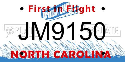 JM9150 North Carolina License Plate