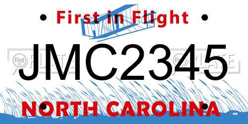 JMC2345 North Carolina License Plate