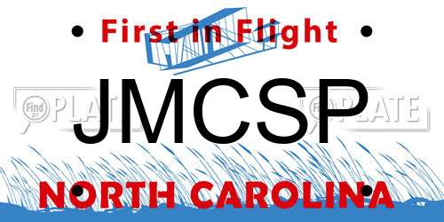 JMCSP North Carolina License Plate