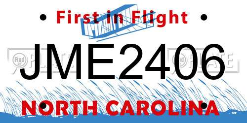 JME2406 North Carolina License Plate