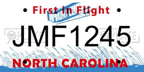 JMF1245 North Carolina License Plate